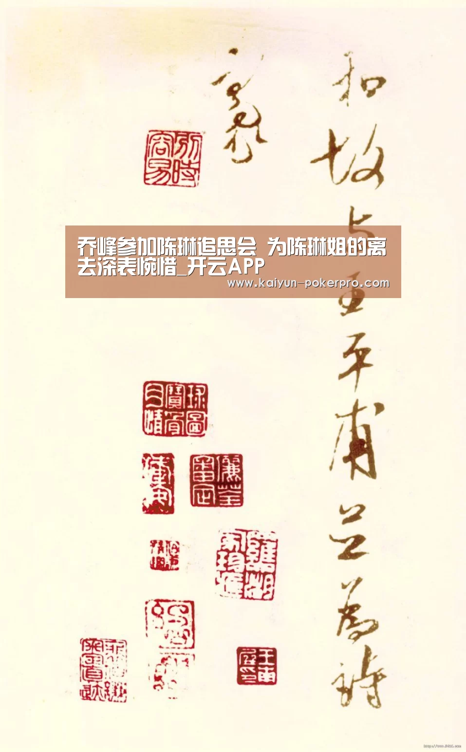乔峰参加陈琳追思会 为陈琳姐的离去深表惋惜_开云APP(图2) 开云官网